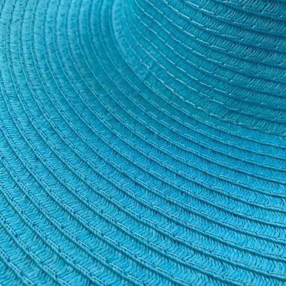Floppy Straw Sun Hat- 6” Brim- Island Turquoise - Picture 6 of 8